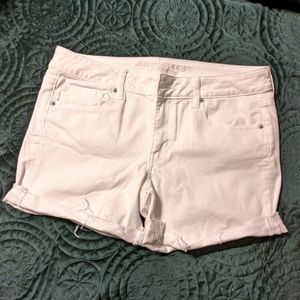 American Eagle white denim shorts sz 14